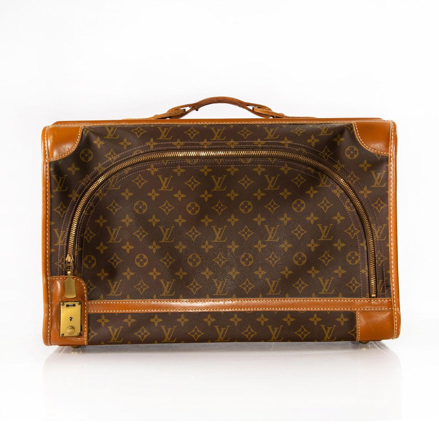 FRENCH CO LOUIS VUITTON LV LOGO SMALL LEATHER SUITCASE