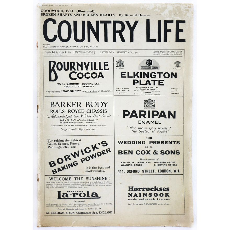 COUNTRY LIFE, AUG. 9TH 1924 - ARTICLE - Deer Stalking in New Zealand by Major R.A. Wilson, D.S.O.