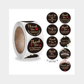 Thank you for supporting my small business stickers - Brown/Red/Black - Bar 9901081933144 - 51748/15030