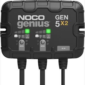 NOCO GENIUS GEN5X2, 2-BANK, 10A (5A/BANK) SMART MARINE BATTERY CHARGER, 12V WATERPROOF ONBOARD BOAT CHARGER, BATTERY MAINTAINER AN