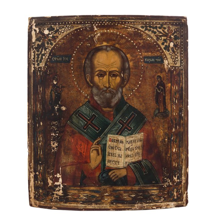 Ikona - Św. Mikołaj, Rosja, 2 poł . XIX w.