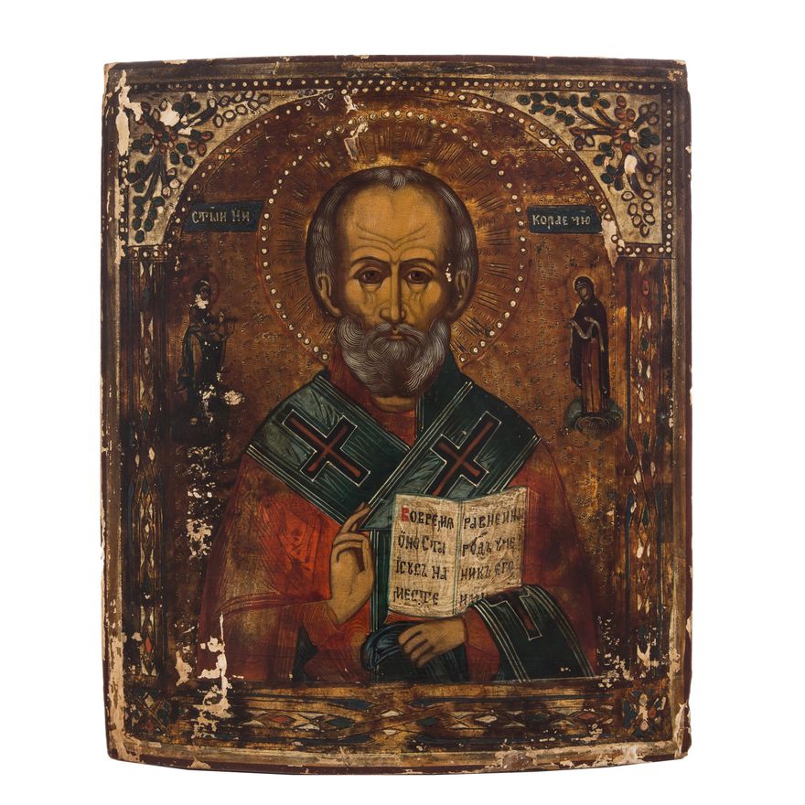 Ikona - Św. Mikołaj, Rosja, 2 poł . XIX w.