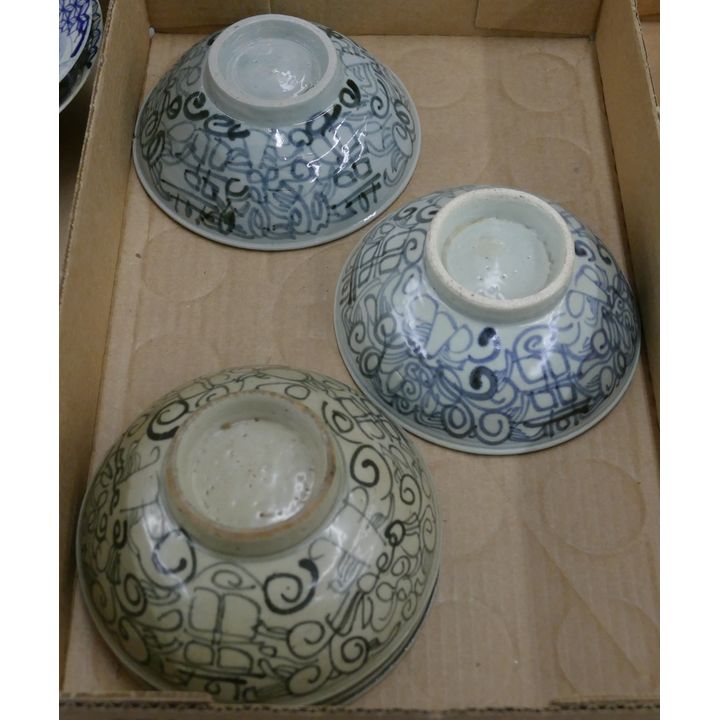 Box 4pc Antique Chinese Swatow Small Bowls