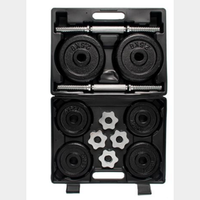 GETUP WEIGHT PLATE DUMBBELL SET WITH PLASTIC SUITCASE - 20KG