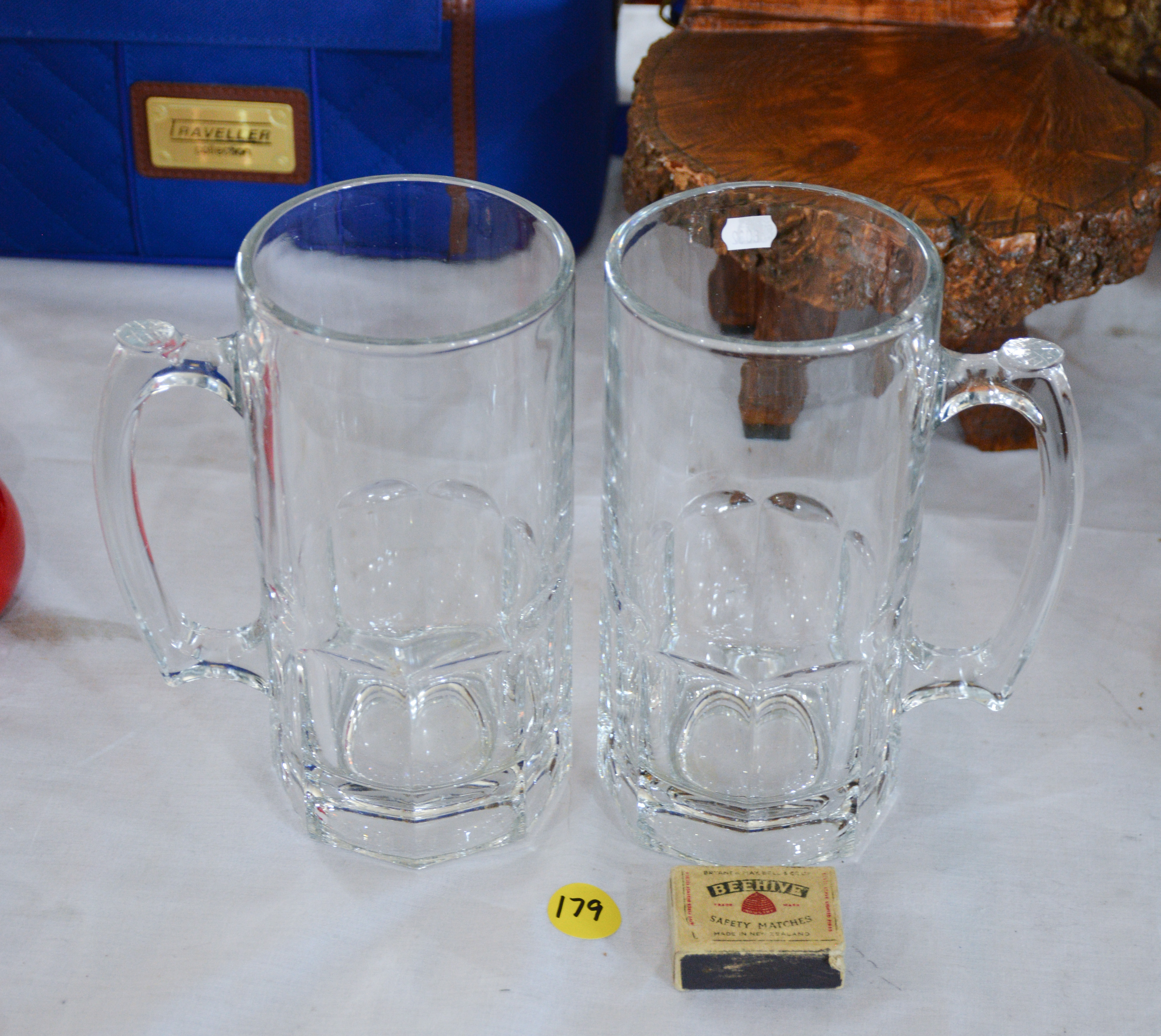 Heavy XL Glass Beer Mugs x 2 — NZ auction result