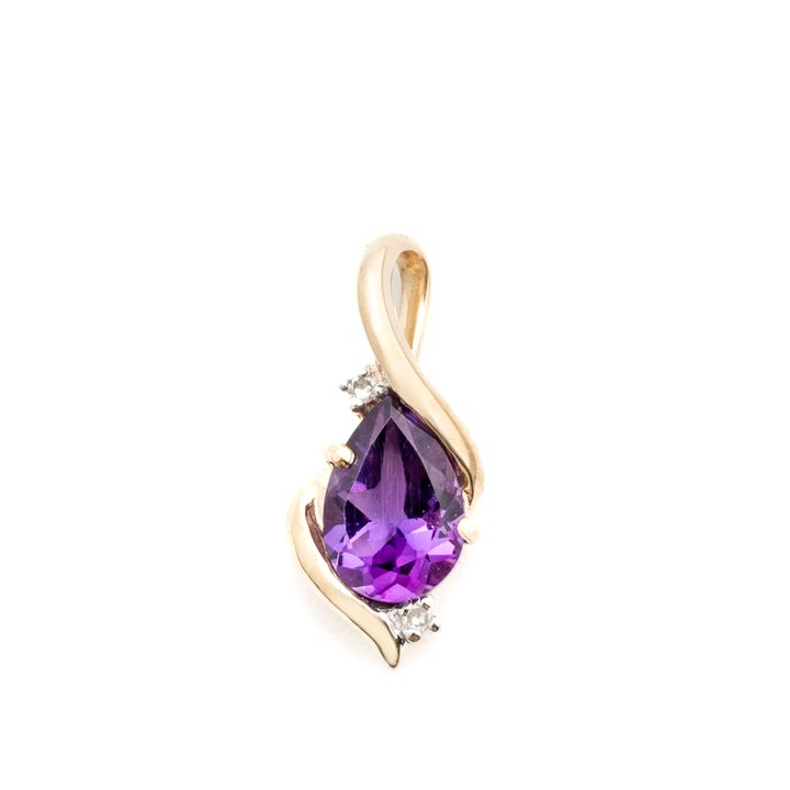 Amethyst & Diamond 9ct Gold Pendant