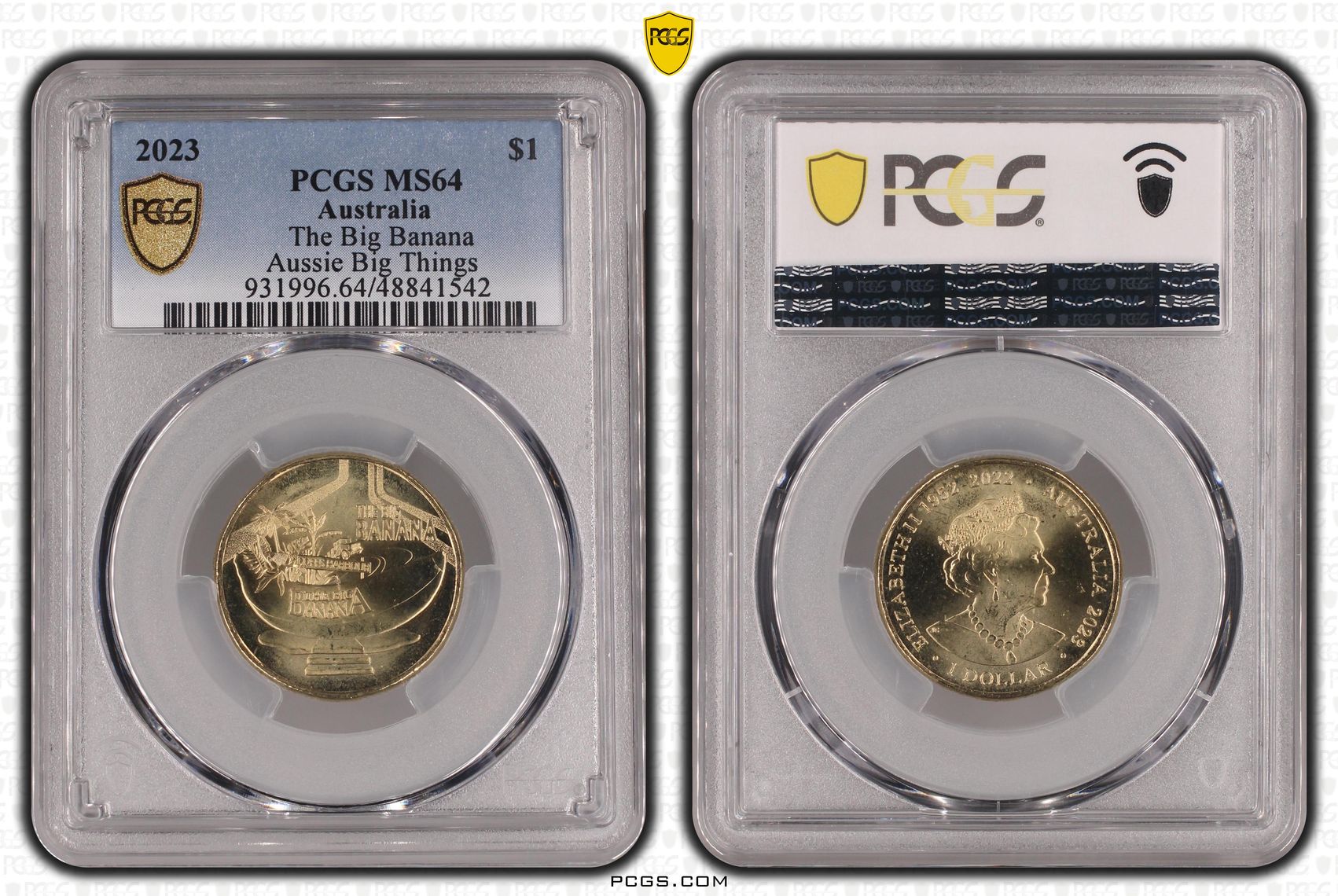 The Big Banana Aussie Big Things, One Dollar, 2023, PCGS MS64