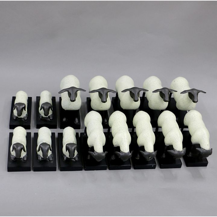 Artist Unknown 'Fifteen Sheep'