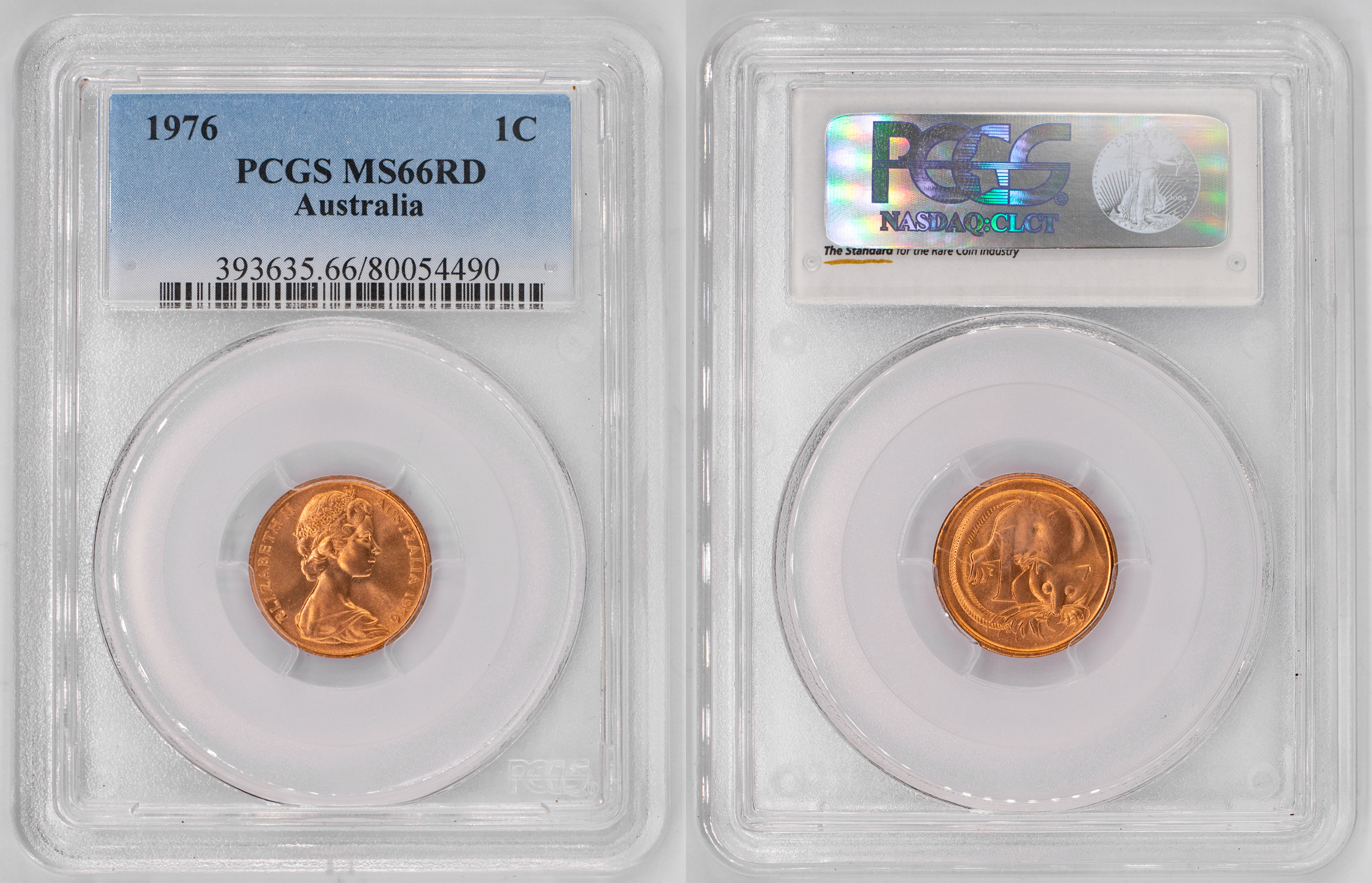 Elizabeth II, One Cent, 1976, PCGS MS66RD