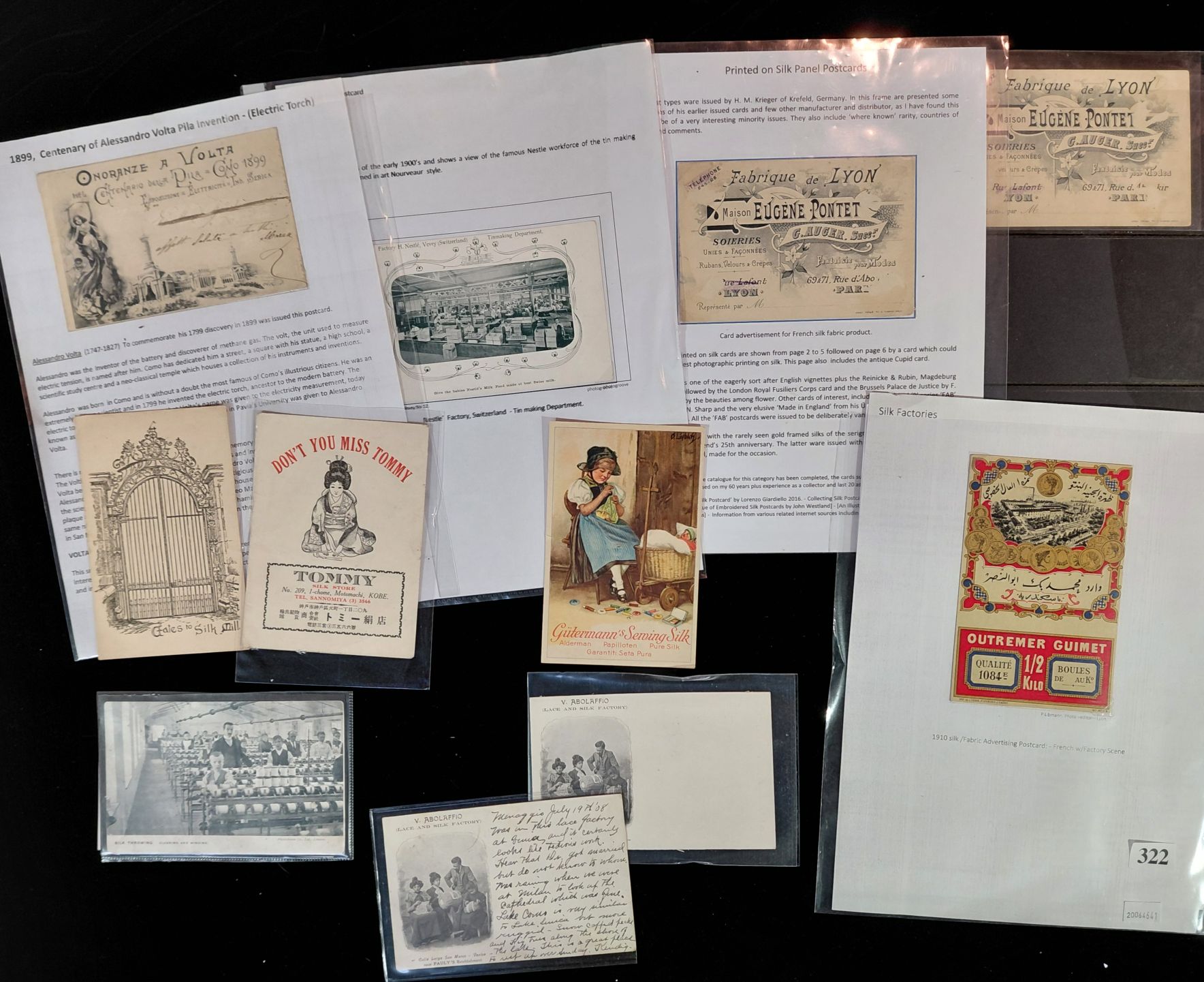 322 · POSTCARDS - SILK ADVERTISING