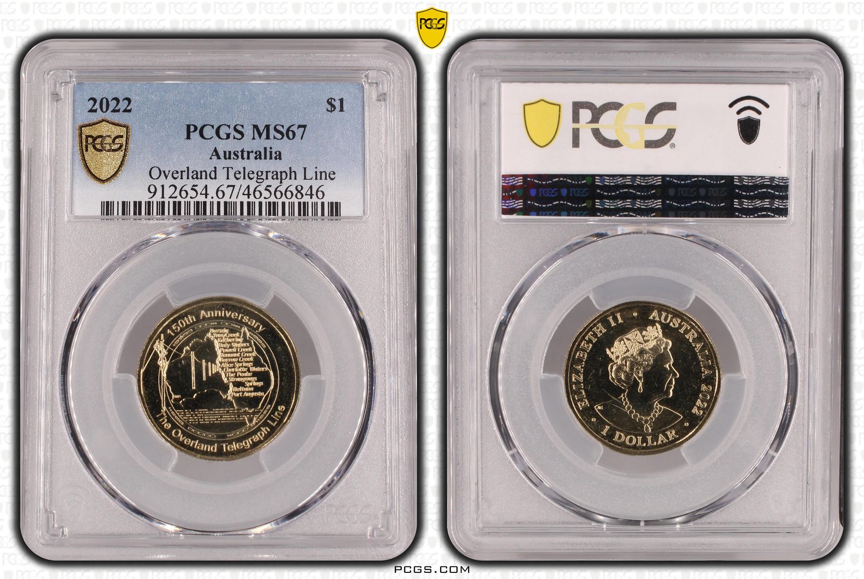 Overland Telegraph Line, One Dollar, 2022, PCGS MS67