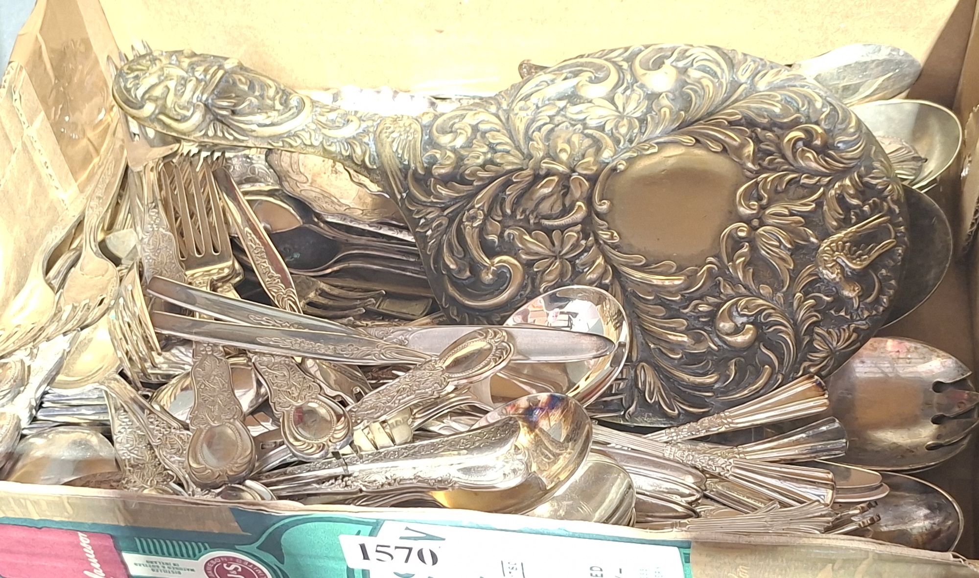 SILVER PLATED CUTLERY AND MIRROR
