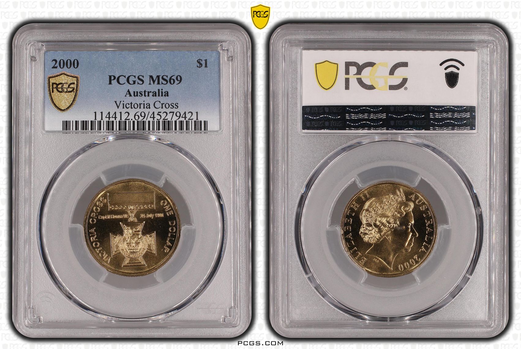 Elizabeth II, Victoria Cross, POP 16/0, One Dollar, 2000, PCGS MS 69