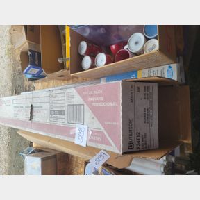 Partial case of fluorescent bulbs and door hardware