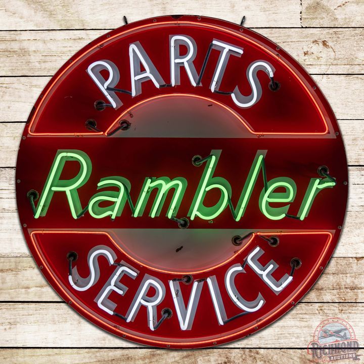 Rambler Parts Service 5' Single Sided Porcelain Neon Sign