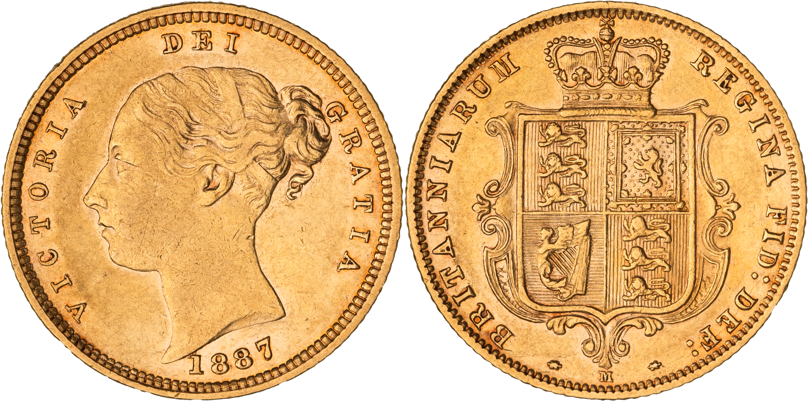 Victoria, Half Sovereign, 1887-M, PCGS Genuine - XF Details