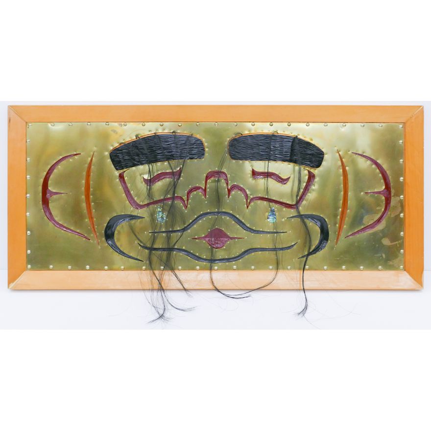 Brad Roberts ''Dzunukwa Plaque'' 2000 Brass and Cedar