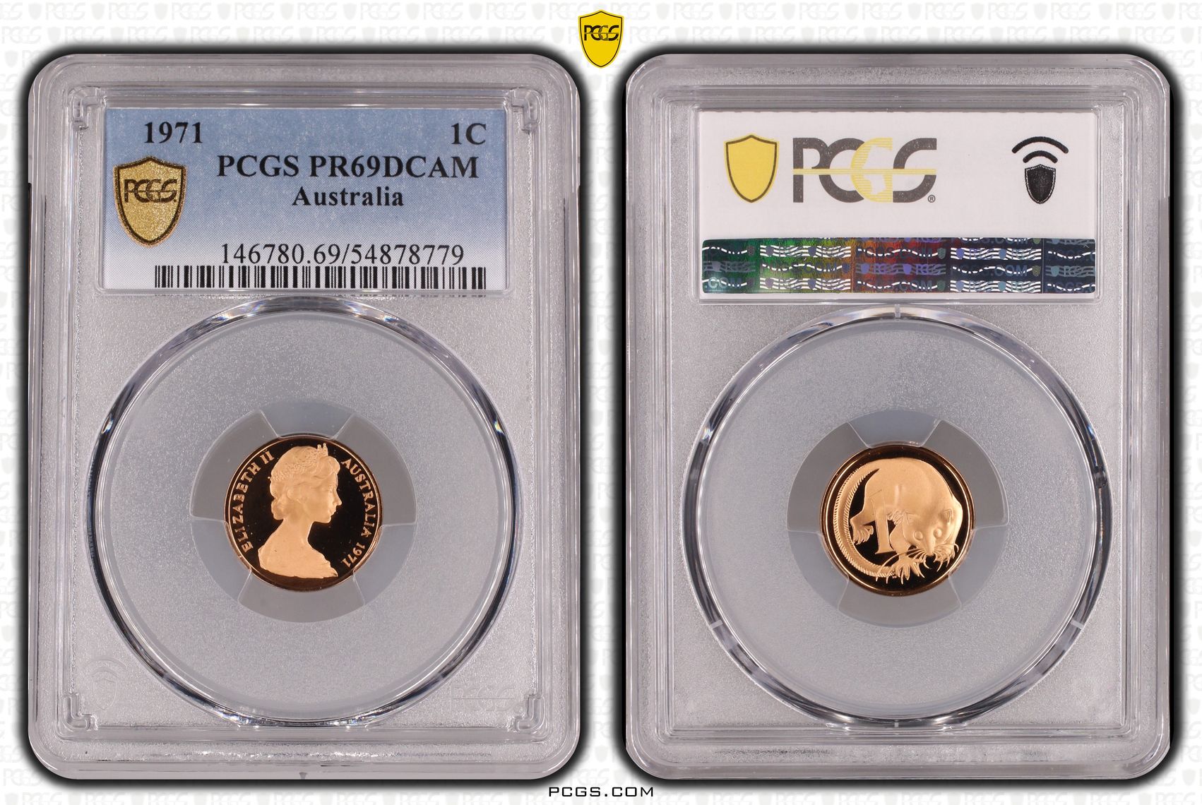 One Cent, 1971, Pcgs Pr69dcam