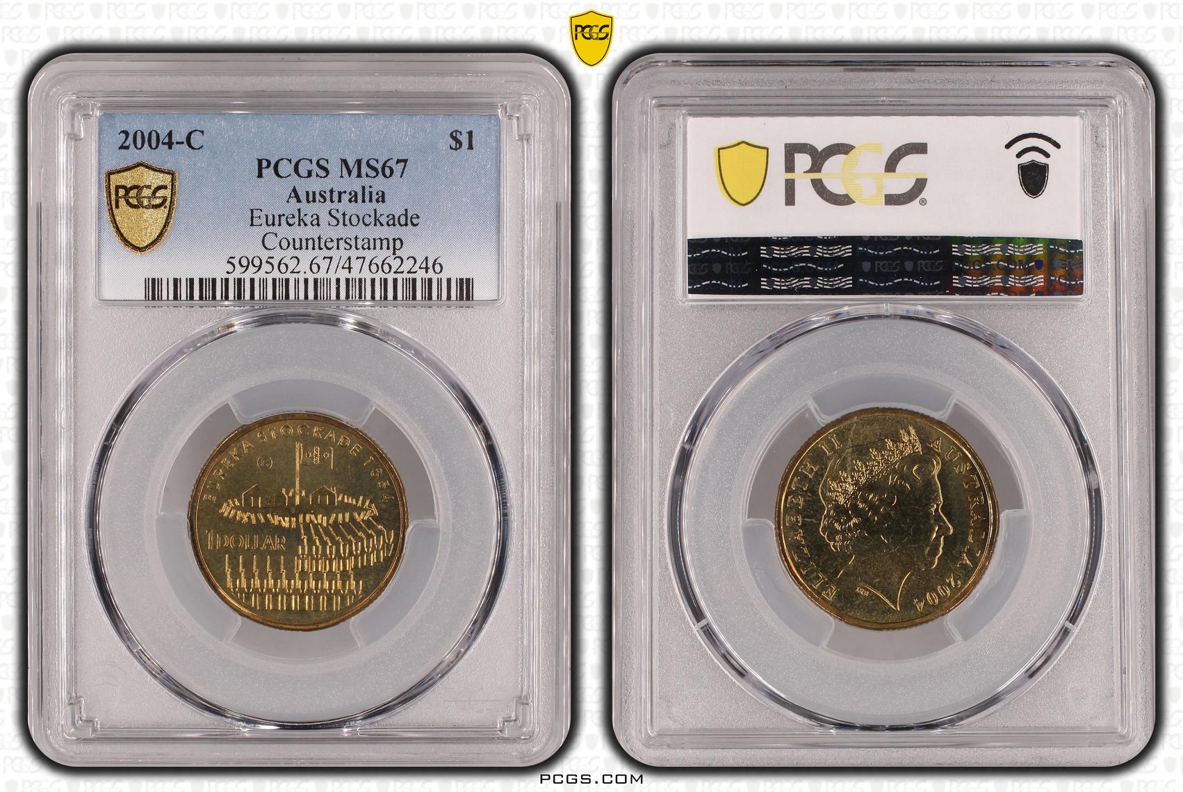 228 · Elizabeth II, Eureka Stockade , One Dollar, 2004-C, PCGS MS67
