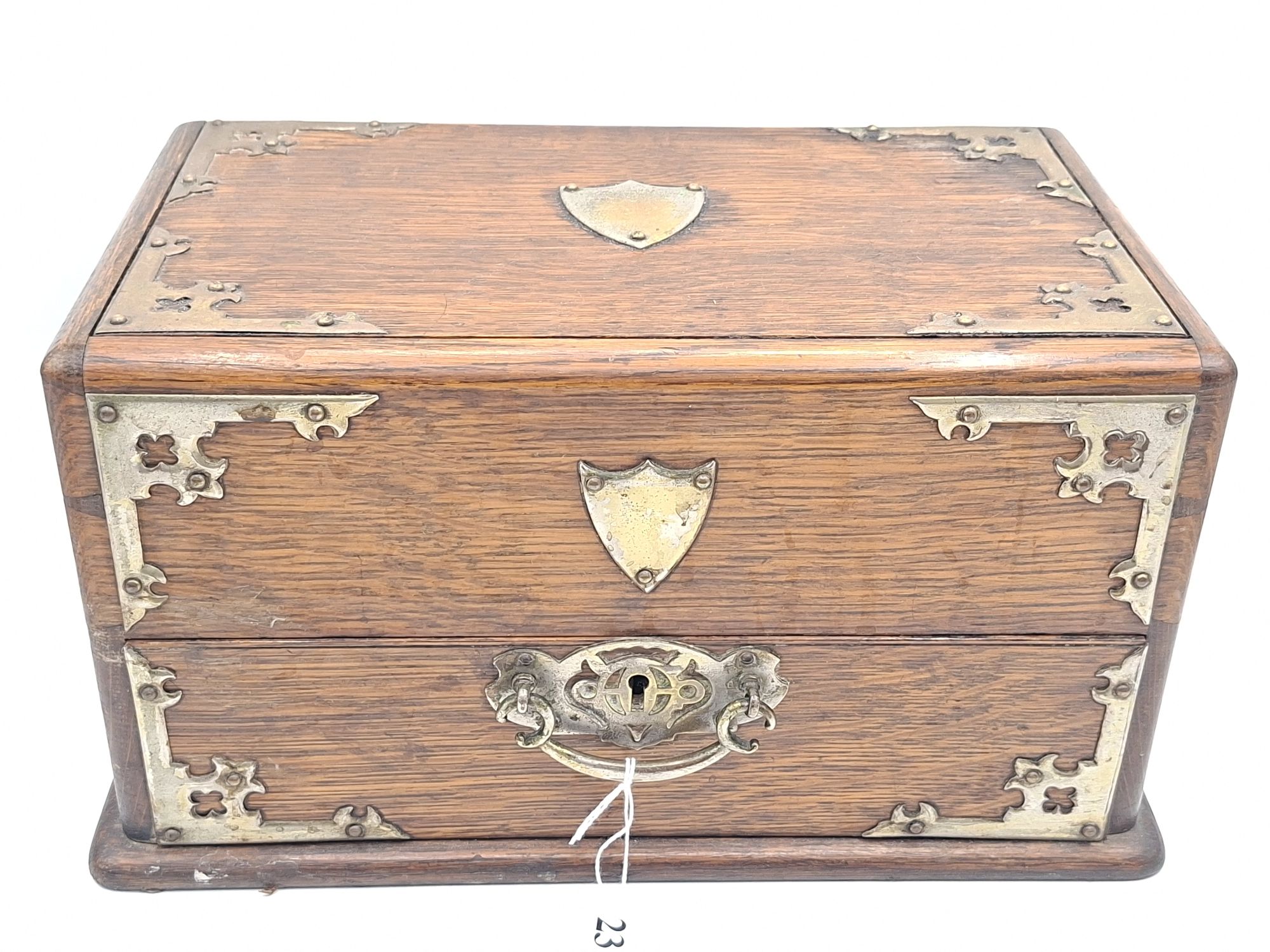 Victorian English Oak Smokers Cigar Cabinet