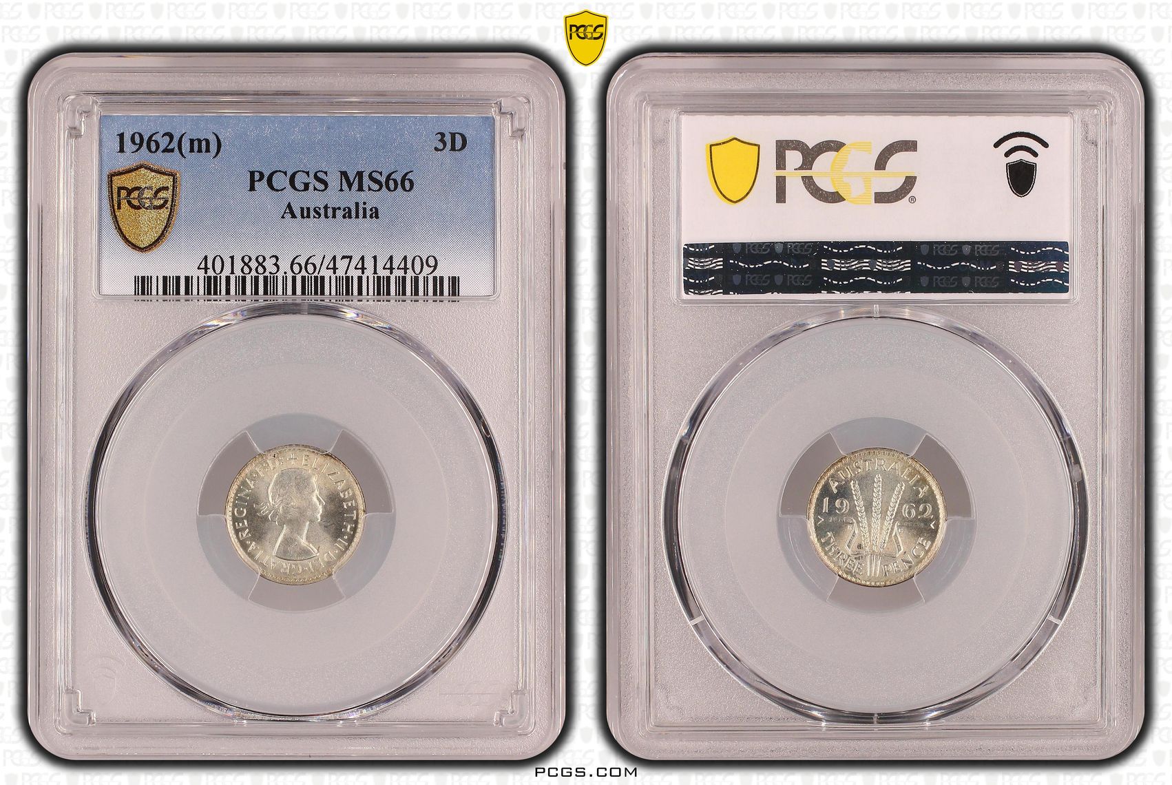 Threepence, 1962(m), PCGS MS 66