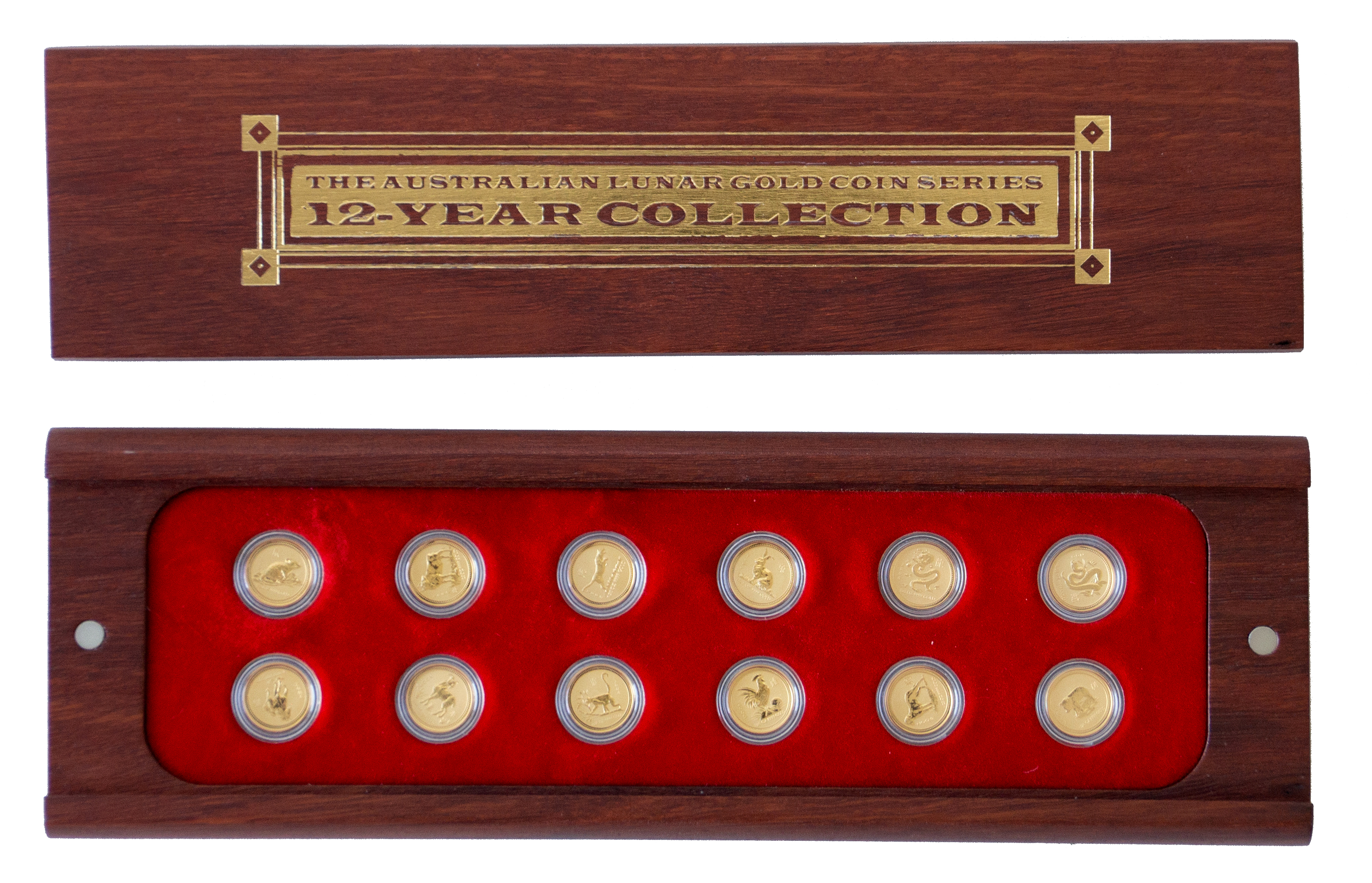 Sets, Elizabeth II, Lunar Series - 1/20 oz 12 Year Collection, Five Dollars, 1996 - 2007, FDC