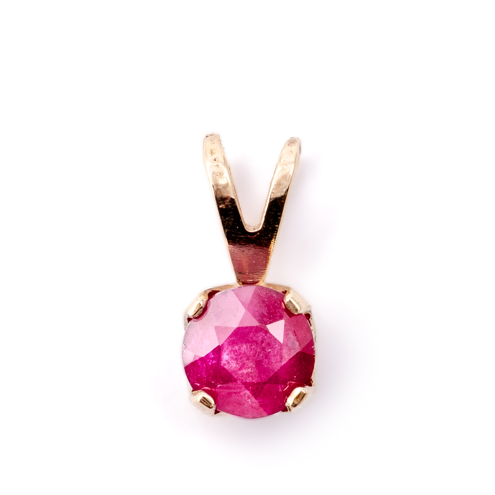 Ruby Solitaire Pendant 9ct Gold,