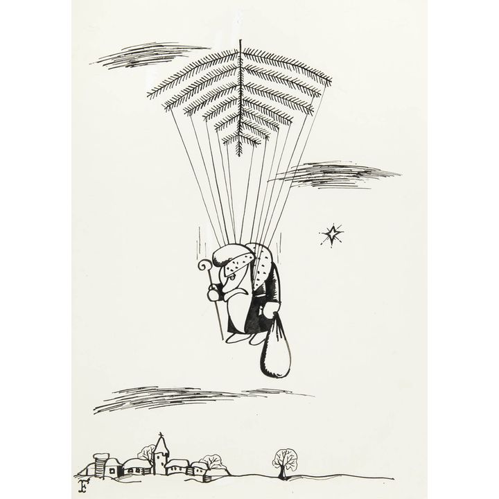 Jerzy Flisak | Mikołaj, ilustracja do Szpilek