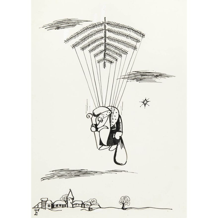 Jerzy Flisak | Mikołaj, ilustracja do Szpilek