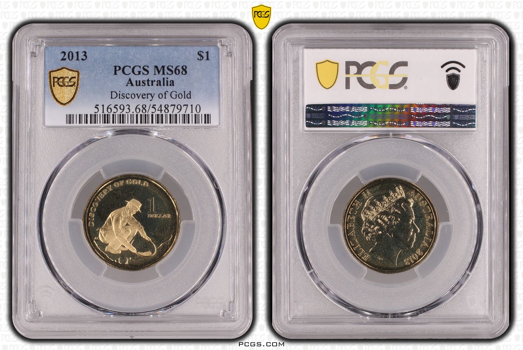 Discovery of Gold, POP 9/0, One Dollar, 2013, PCGS MS68