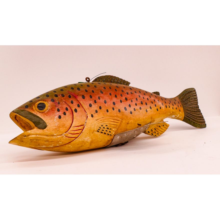 Trout Floater Painted Wood Hanging Fish- 24''