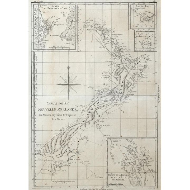 BONNE, RIGOBERT - Carte De La Nouvelle Zeelande