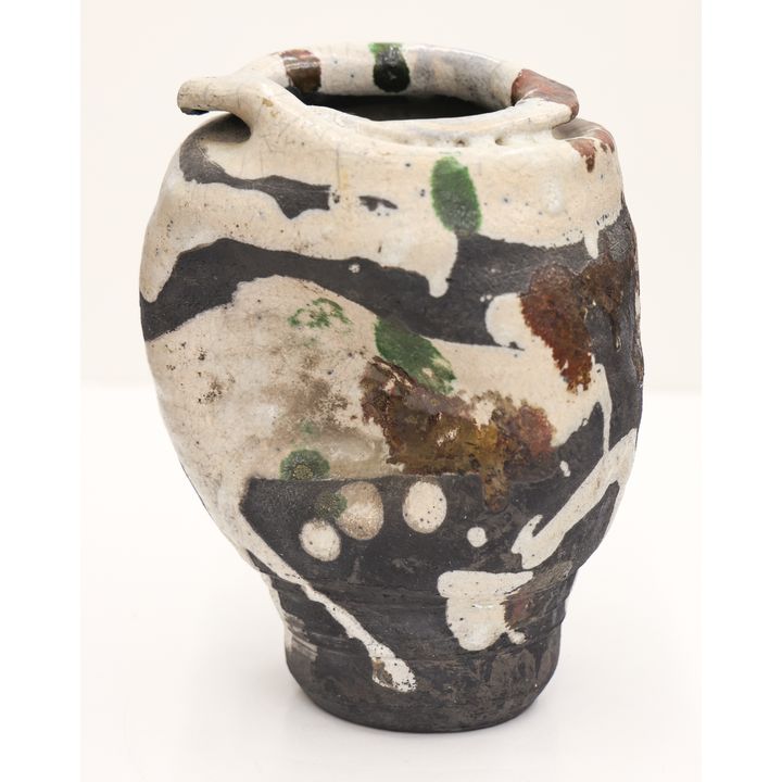 Paul Soldner Altered Form Raku Vessel