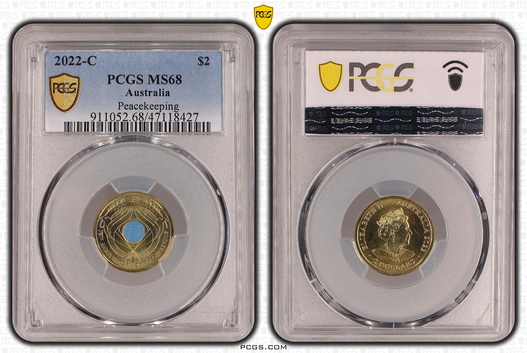 Elizabeth II, Peacekeeping Colorized, Two Dollar, 2022-C, PCGS MS68