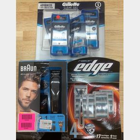 EDGE 17 CARTILAGES+ 1 RAZOR SET BRAUN ALL IN ONE TRIMMER , GILLETTE DEODRANT 5 PACK