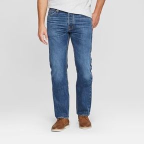 MEN'S SLIM STRAIGHT FIT SELVEDGE DENIM - GOODFELLOW & CO™ MEDIUM WASH SIZE 32X30