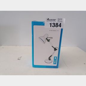 DRLIGHT ADJUSTABLE METAL AND PVC DESK LAMP - WHITE