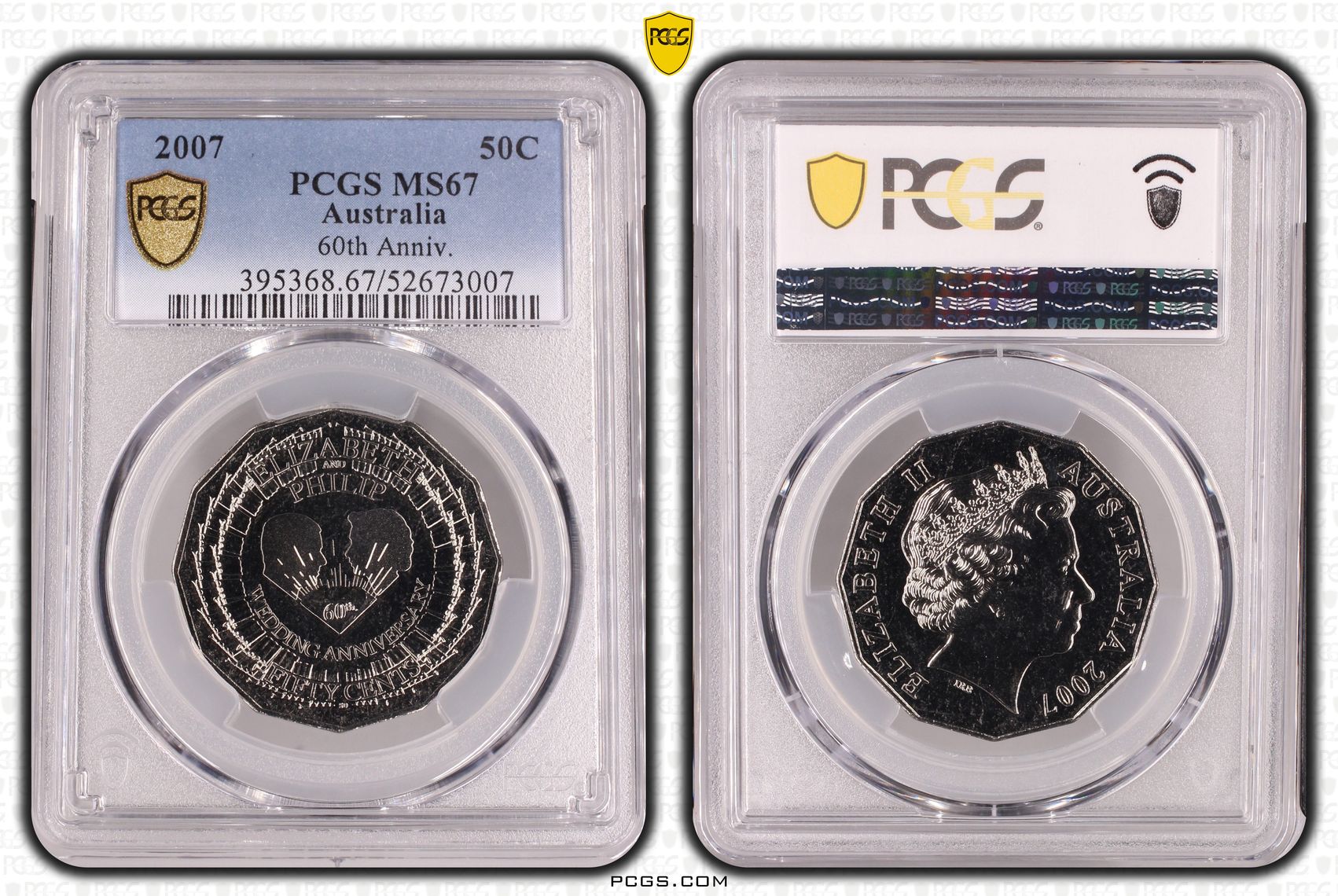 60th Anniv., Fifty Cent, 2007, PCGS MS67