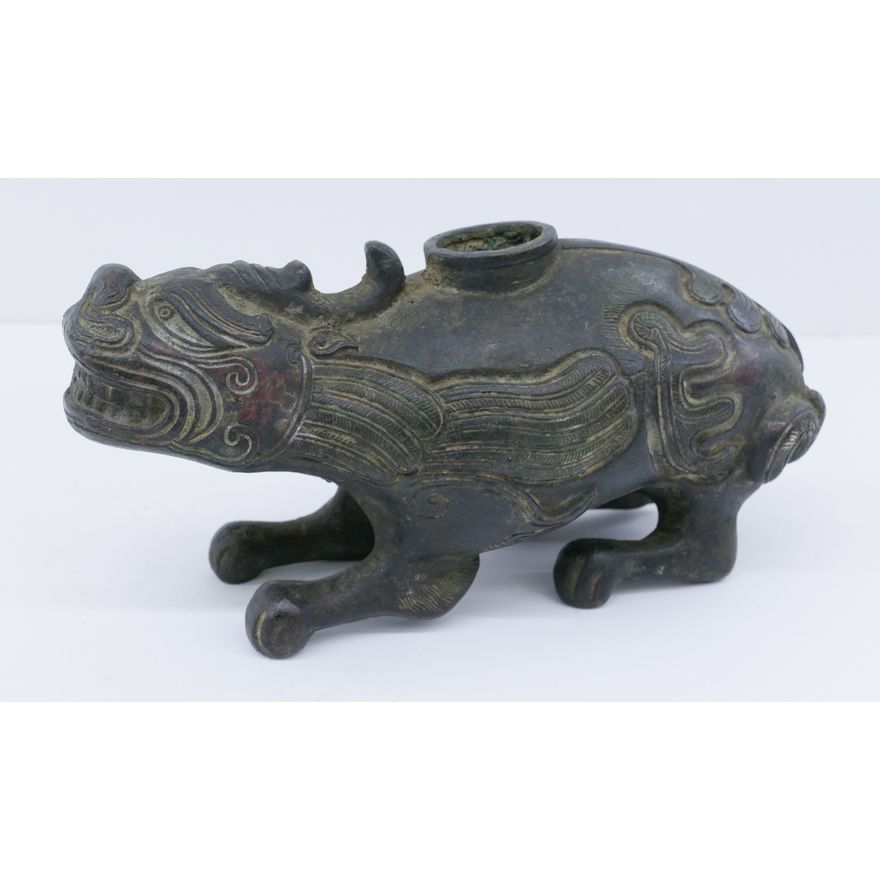 Chinese Qing Archaic Bronze Qilin Vessel