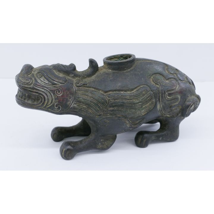 Chinese Qing Archaic Bronze Qilin Vessel