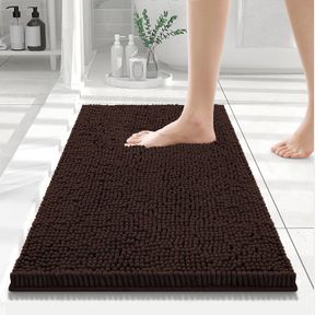 SMIRY LUXURY CHENILLE BATH RUG, EXTRA SOFT AND ABSORBENT SHAGGY BATHROOM MAT RUGS, MACHINE WASHABLE, NON-SLIP PLUSH CARPET RUNNER