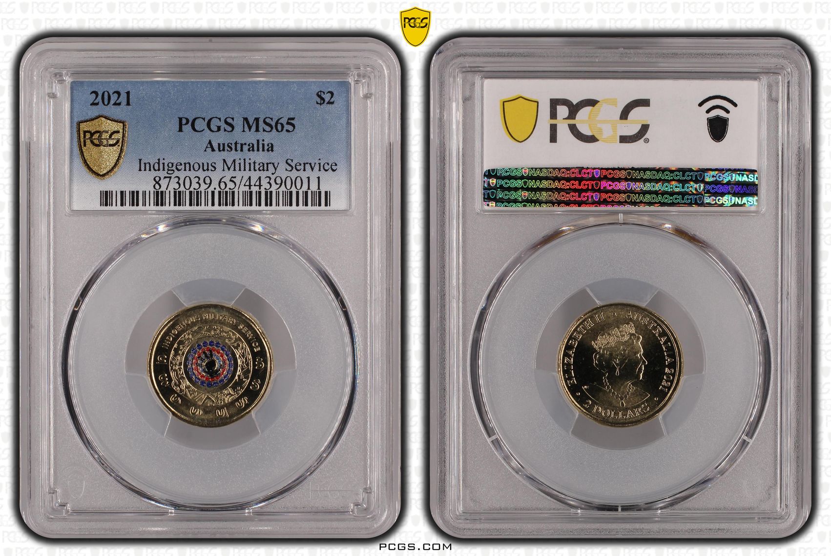2021 Australia Two Dollar, $2 Indigenous Military Service PCGS - MS65 -011