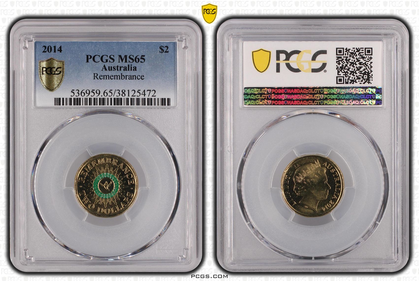 Remembrance, Two Dollar, 2014, PCGS MS65