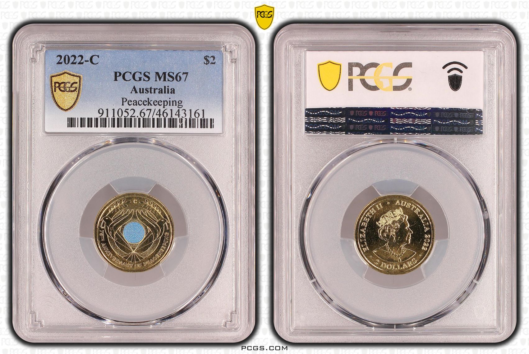 Elizabeth II, Peacekeeping Colorized , Two Dollar, 2022-C, PCGS MS67
