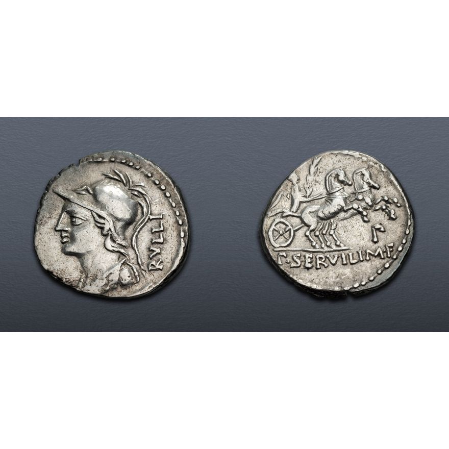 Servillus P. Servilius M.f. Rullus. 100 BC. AR Denarius (20mm, 3.97 g, 7h). Rome ...
