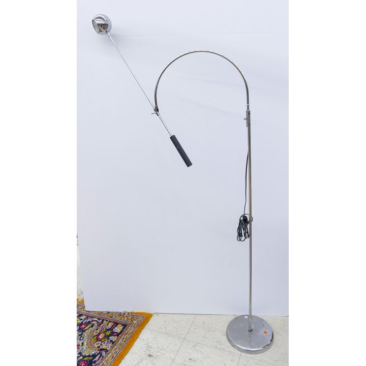 Midcentury Robert Sonneman Orbiter Chrome Floor Lamp- 63x37''