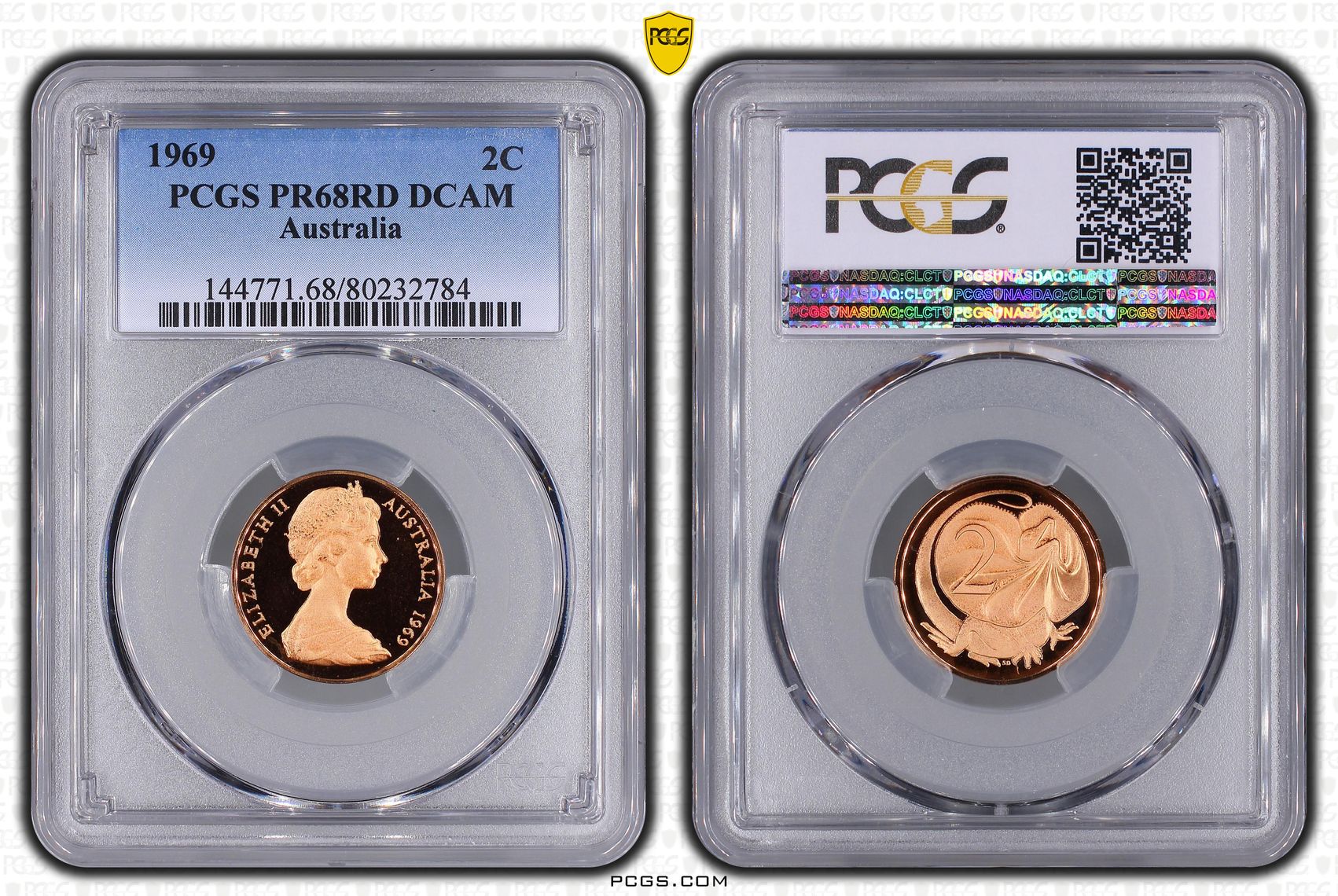 Elizabeth II, Two Cent, 1969, PCGS PR68DCAM