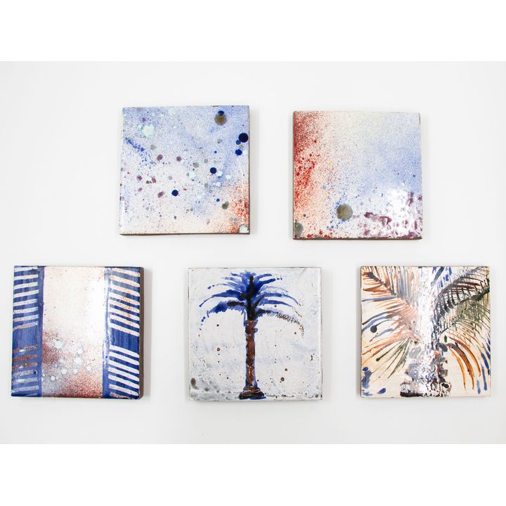 John Papas  - Collection of five tiles from the 'Early Morning' and 'Palm' series