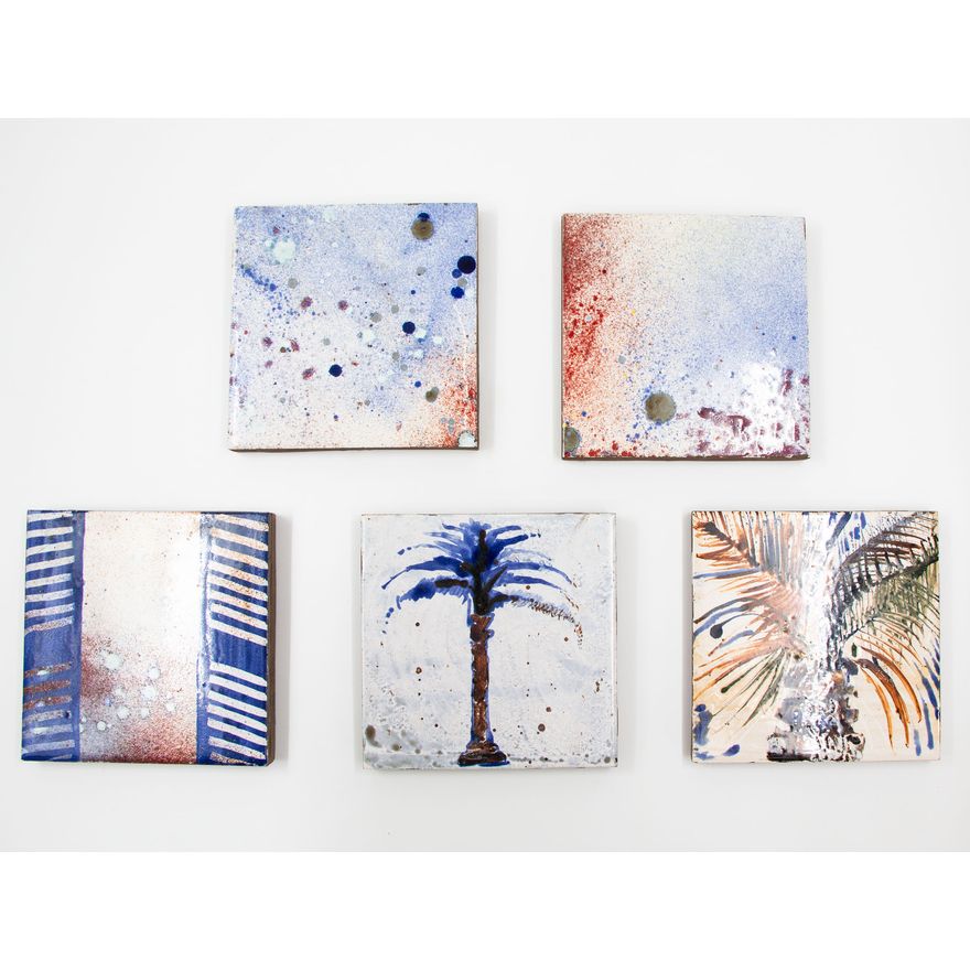 John Papas  - Collection of five tiles from the 'Early Morning' and 'Palm' series