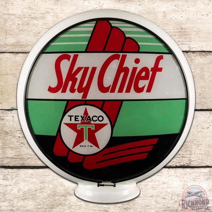 Texaco Sky Chief 13.5" Complete Gas Pump Globe w/ Gill Body